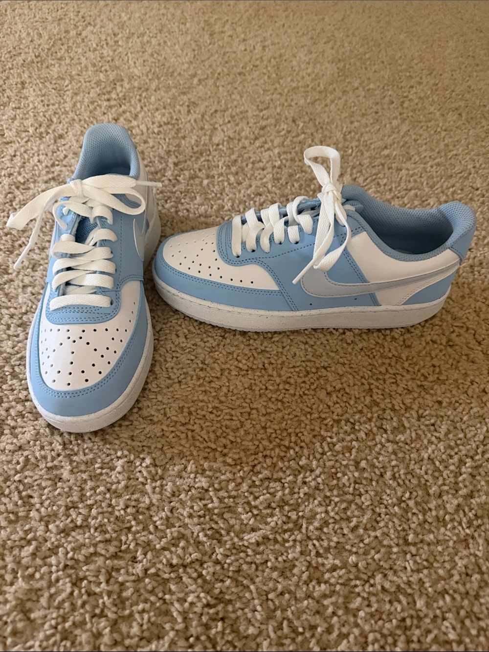 Light Blue and White Low-Top Sneakers